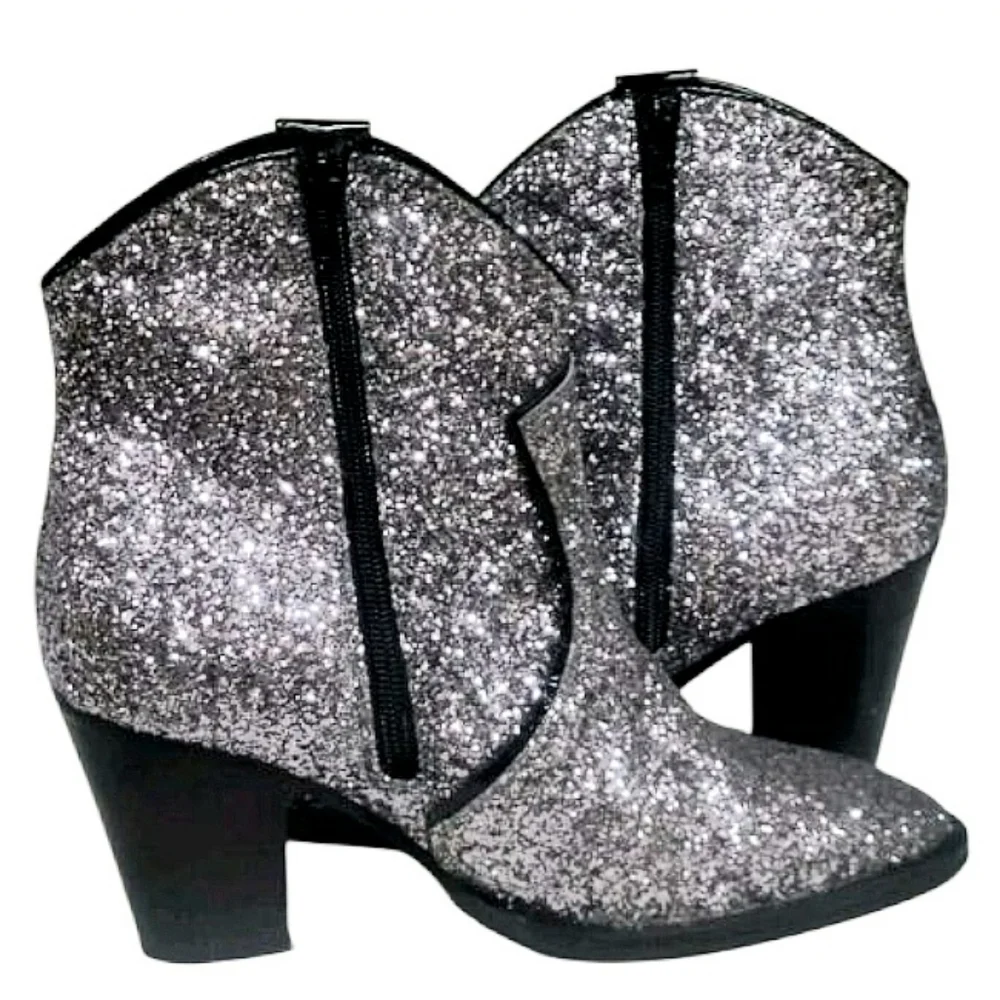 Idyllwind Miranda Lambert Stop and Stare Booties Silver Glitter Size 7